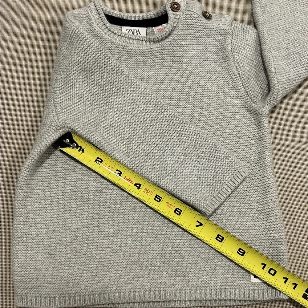 Zara Baby Cotton Knit Light Gray Sweater